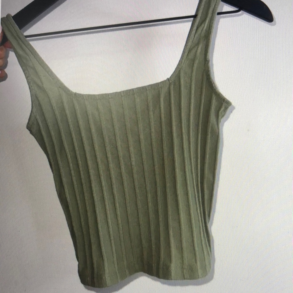 Cotton On Green Ribbed Camisole Sleeveless Top